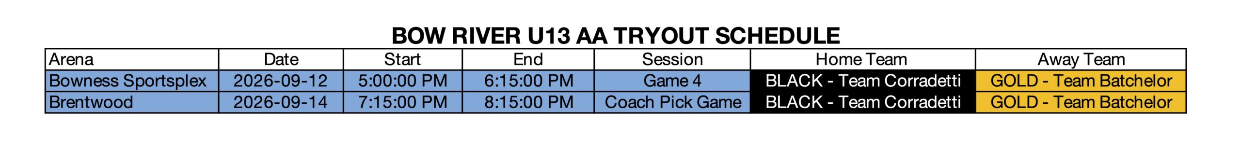 Black Gold Sched